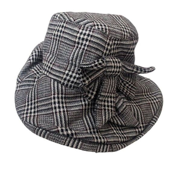 Lawrence Foster Womens Plaid Sun Hat W/ Bow‎ Fashion Church England The Diana main image 5